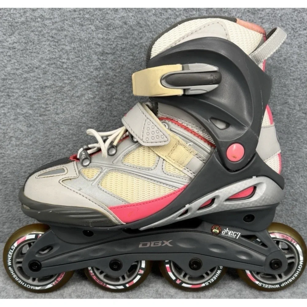 DBX Recruit Inline Skates Mothership Wheels Women's Size 7 Pink Gray